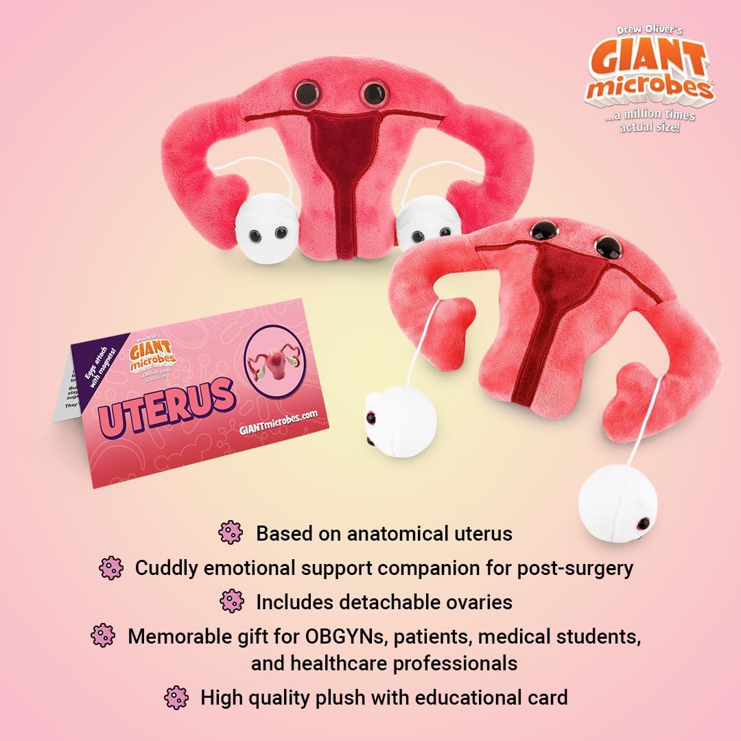GIANT MICROBES Uterus Plush shown as a thoughtful hospital gift.