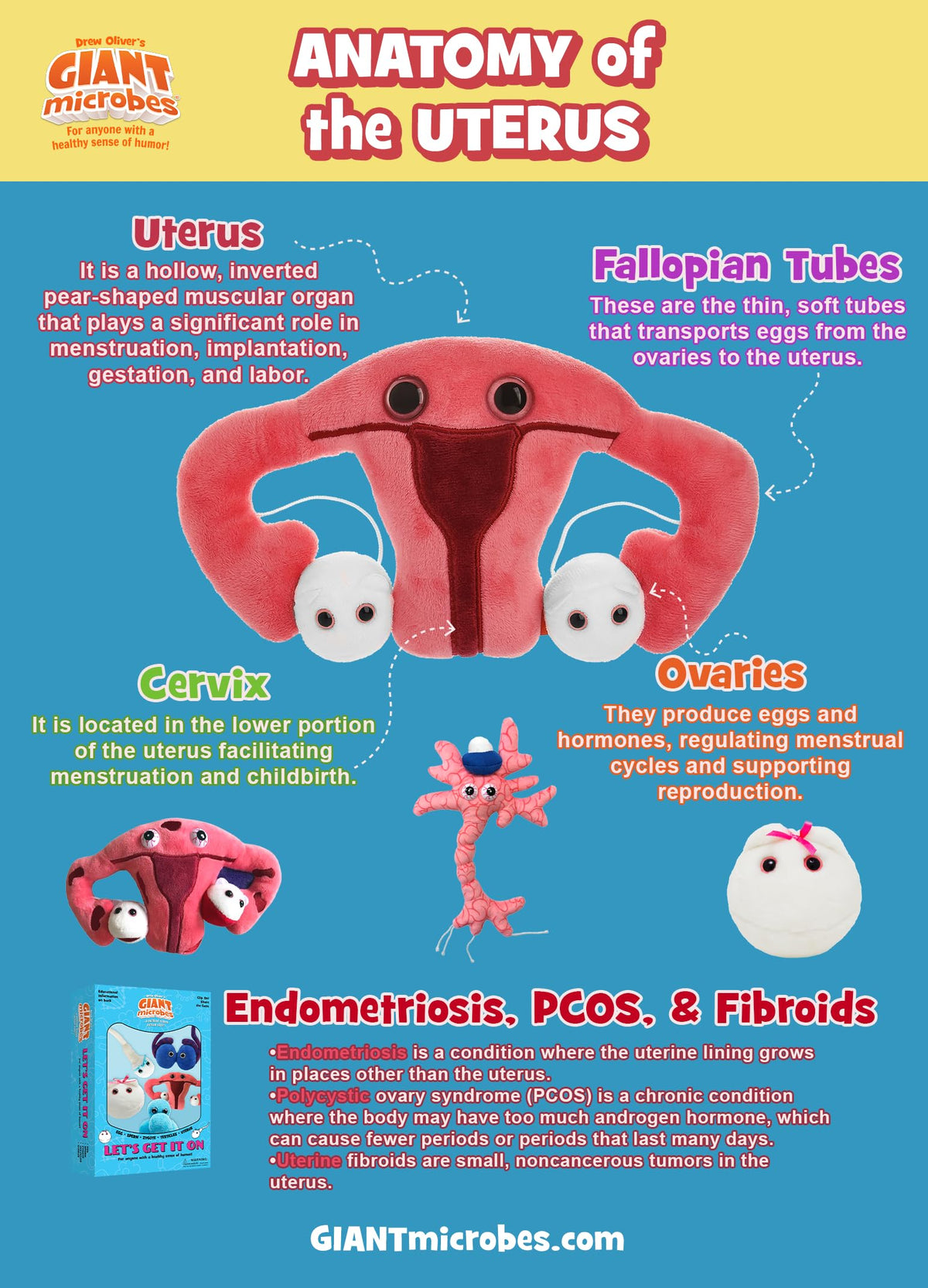 GIANT MICROBES Uterus Plush offers post-surgery comfort and lighthearted support.