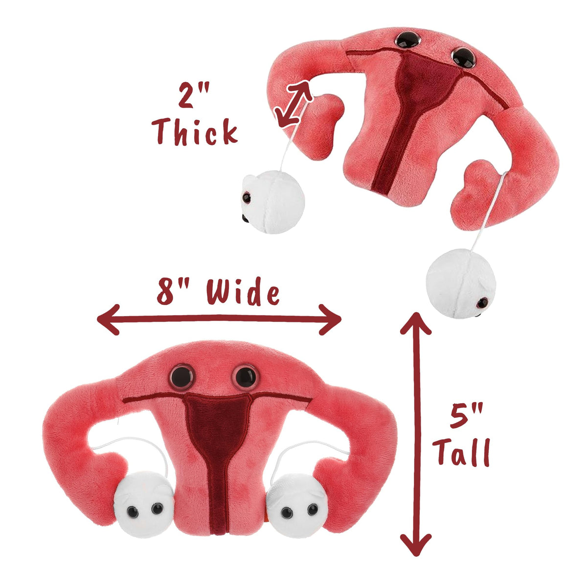 GIANT MICROBES Uterus Plush made from soft, safe materials for cuddling.