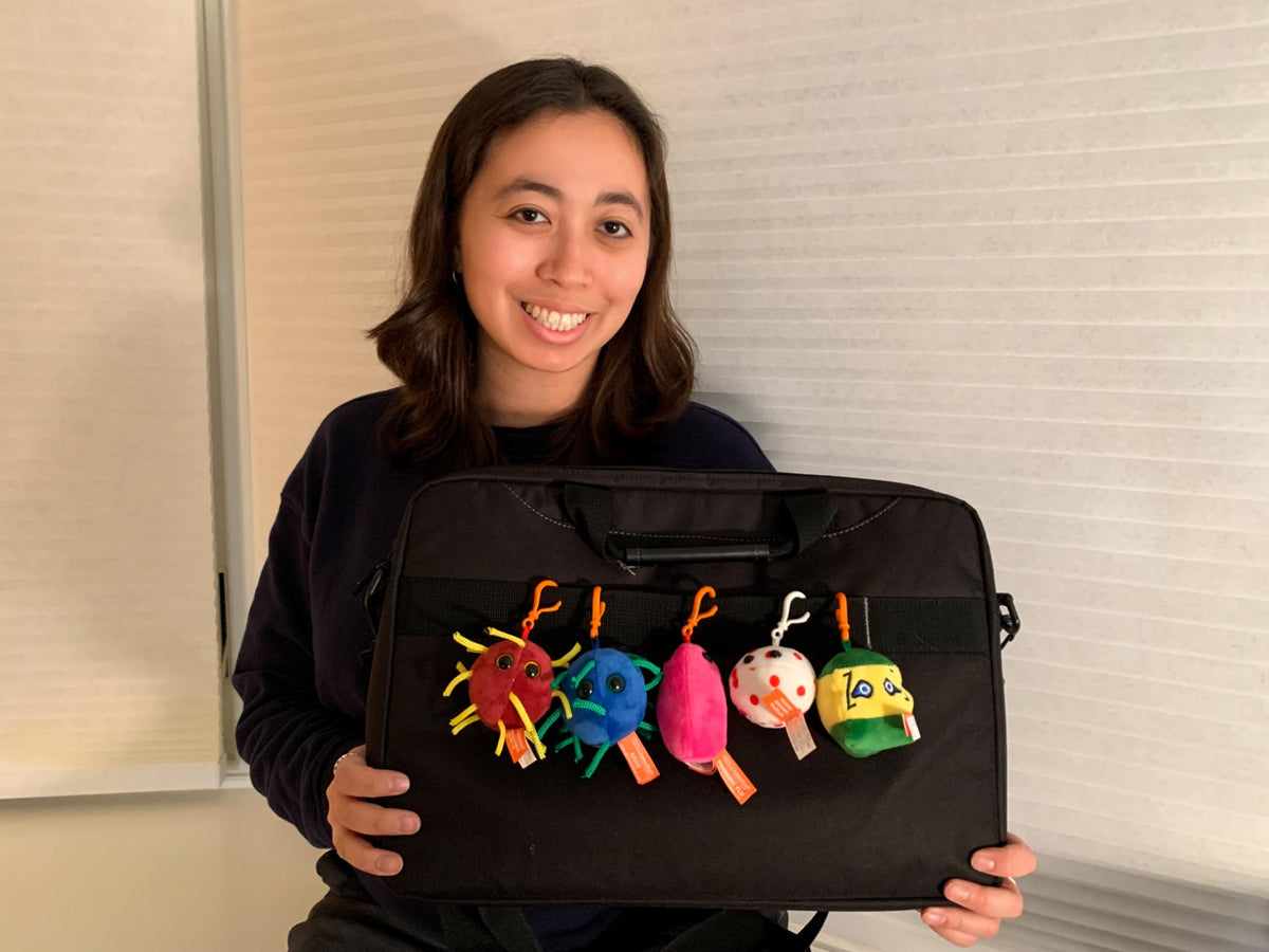 GIANT MICROBES Zika plush keychain sparks conversations about public health