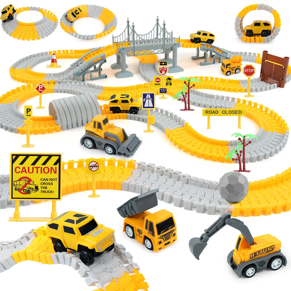 GIAT Construction Race Tracks Bridge in action, durable play for imaginative racing