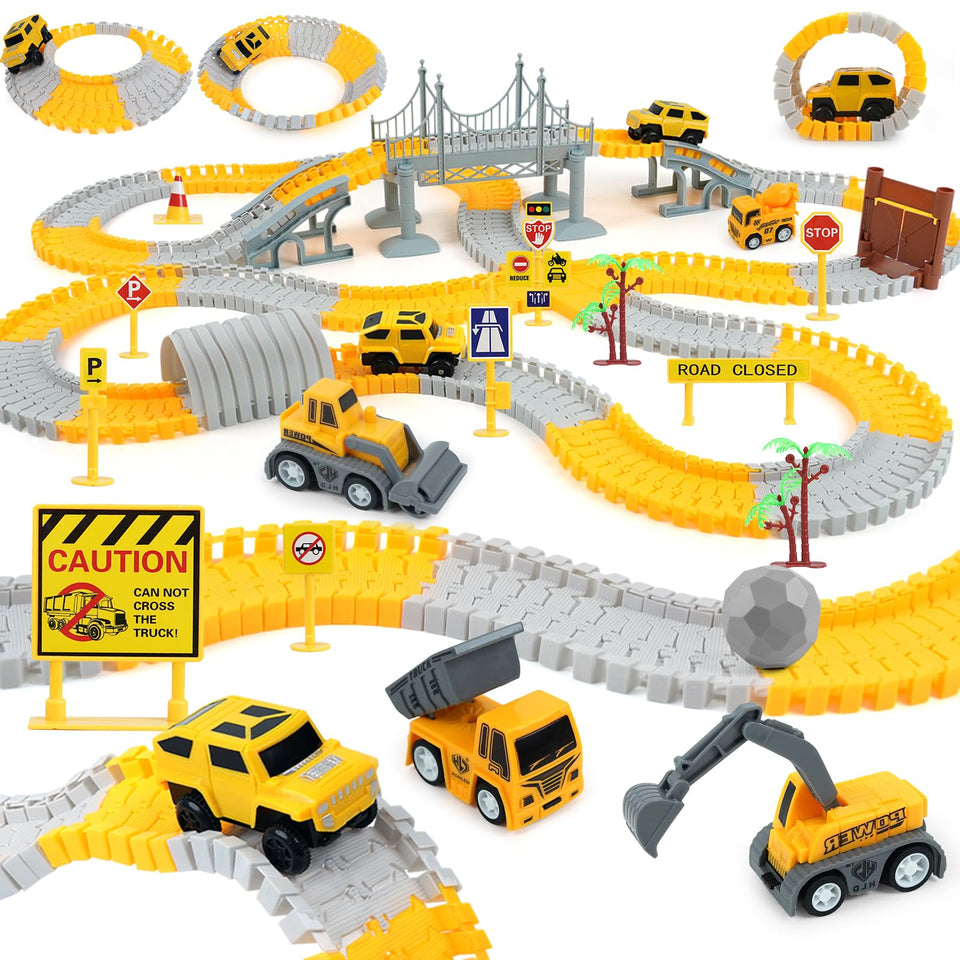 GIAT Construction Race Tracks Bridge in action, durable play for imaginative racing