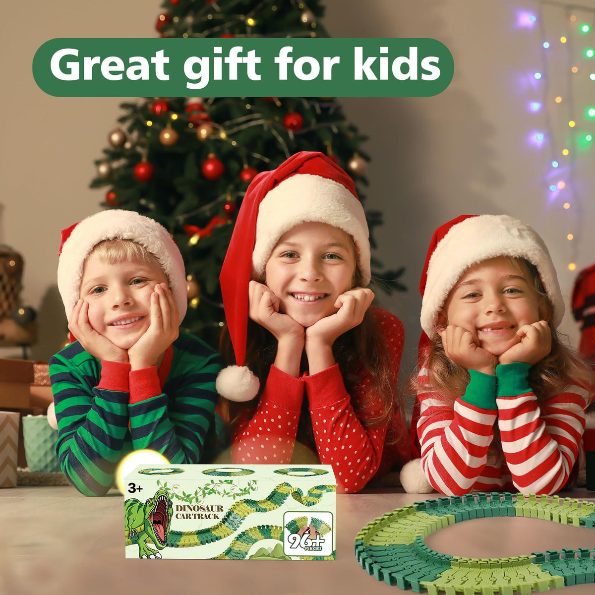 GIAT dinosaur track expansion kit child playtime—safe plastic pieces for durable adventures.