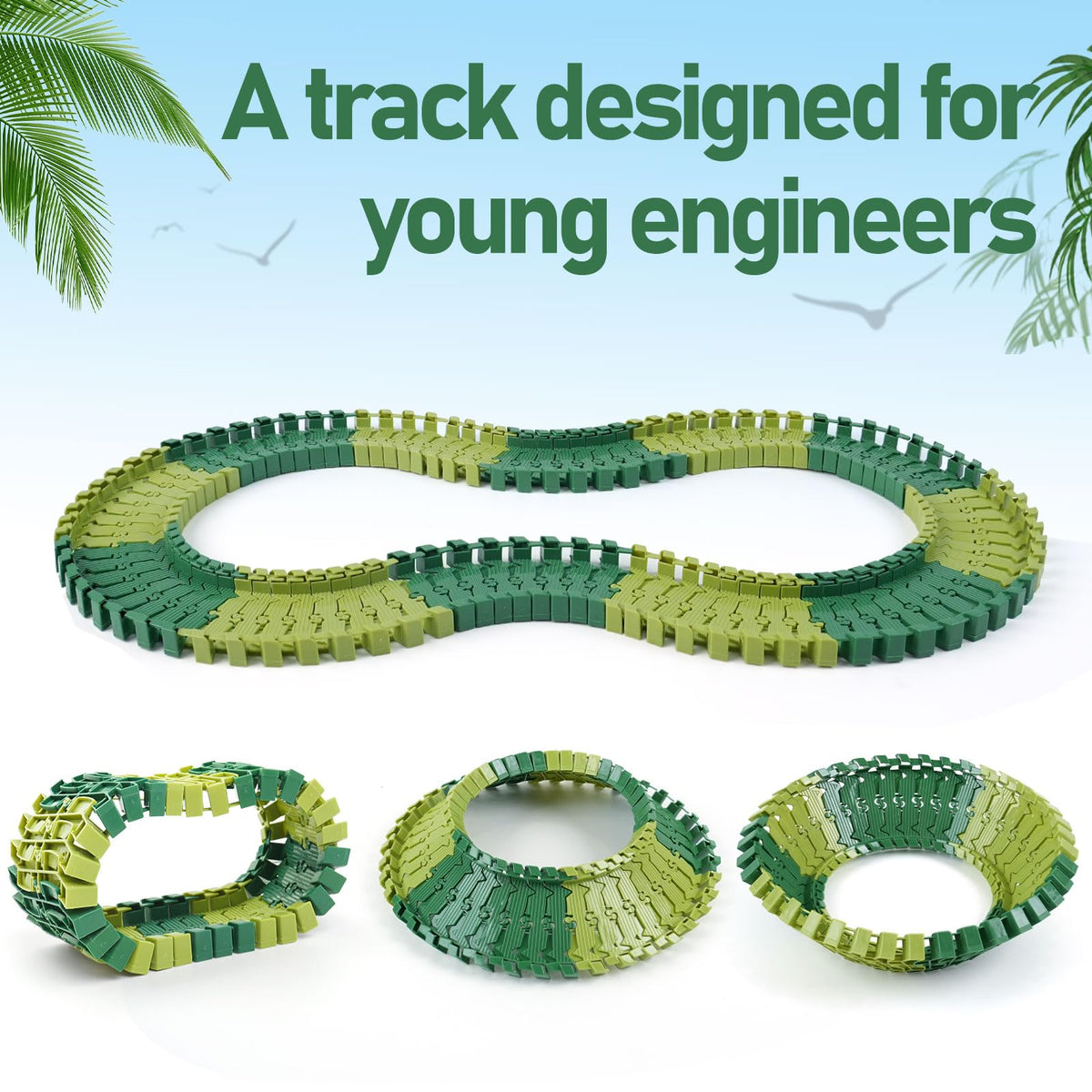 GIAT dinosaur track expansion kit curved track—easy curves for winding raceways.