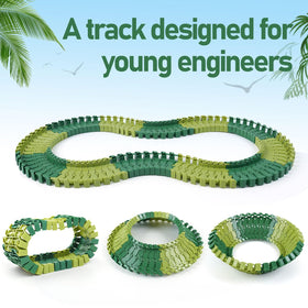 GIAT dinosaur track expansion kit curved track—easy curves for winding raceways.