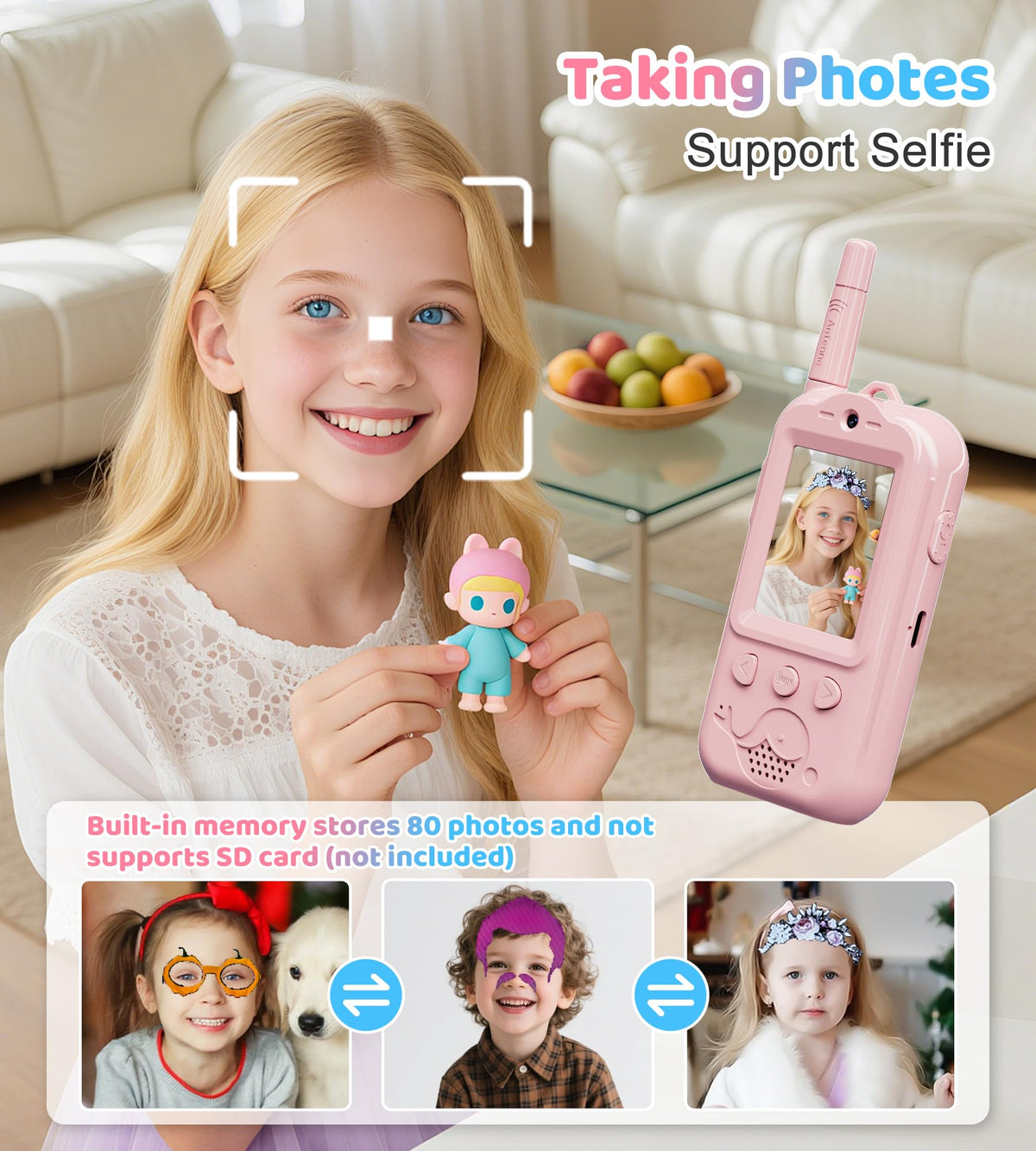 GIAYERN walkie-talkie rechargeable battery supports long play sessions