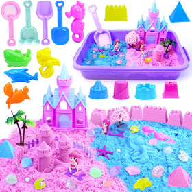 GIDGOD mermaid-sensory-box-kit - mermaids for imaginative play and fine motor development.
