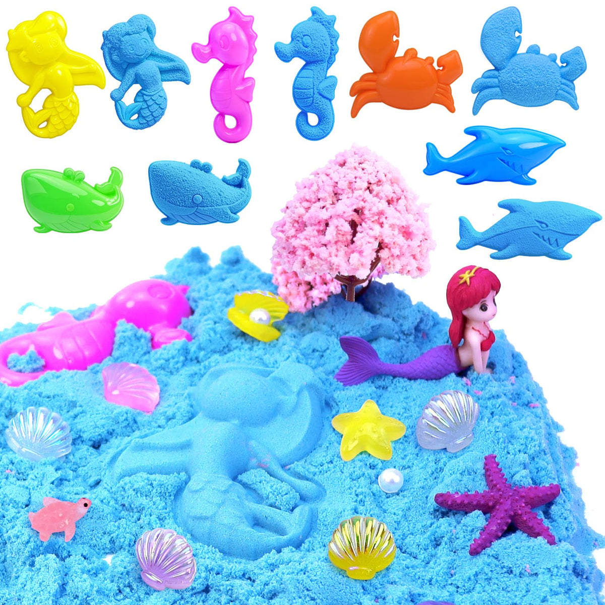 GIDGOD sea-creatures-molds - starfish and turtles inspire aquatic scene ideas for creative play.