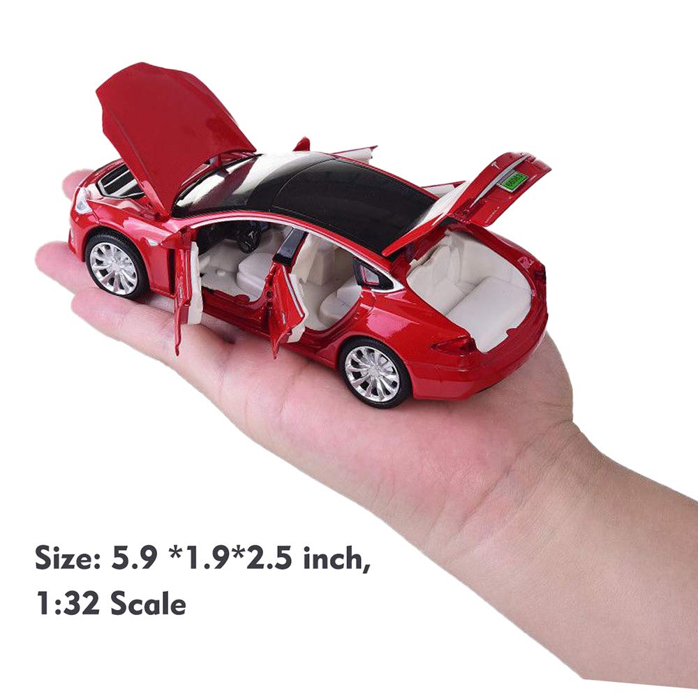 gidoyi Model S alloy toy car red with music and lights boosts pretend play