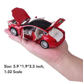 gidoyi Model S alloy toy car red with music and lights boosts pretend play