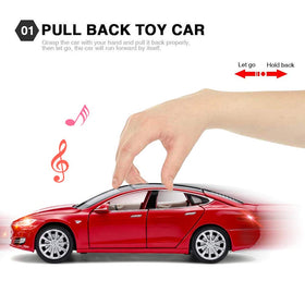 gidoyi Model S alloy toy car red side view ideal for shelf décor