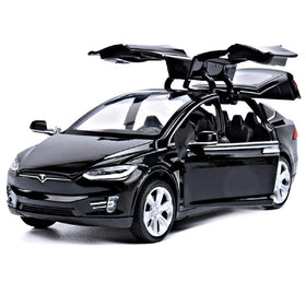 gidoyi Toy Car Model X front view highlights a durable zinc alloy body and bright LED-style lights