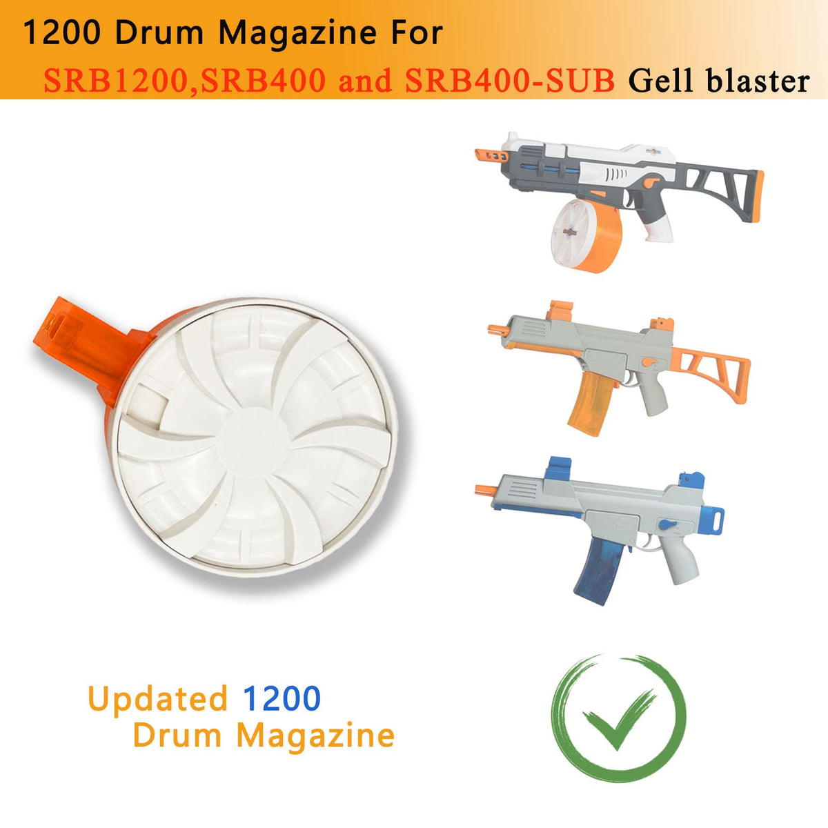 GIESIOE SRB1200-compatible drum mag holds over 4000 gel balls, reducing reloads