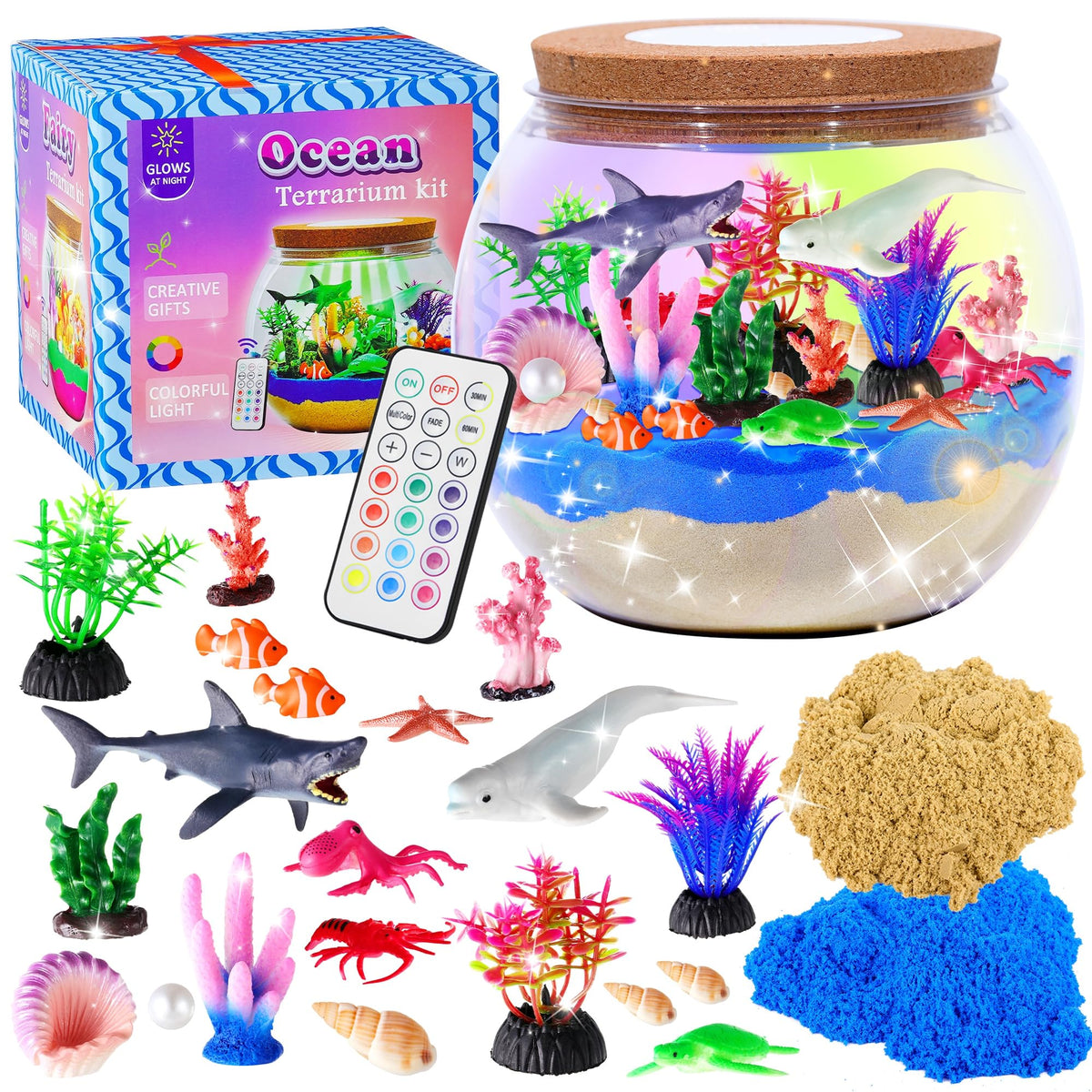 Gifmore Ocean Terrarium Kit unboxing invites kids to start a creative project.