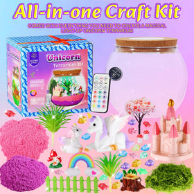 Gifmore unicorn terrarium crystals and sand for sparkly tactile crafts