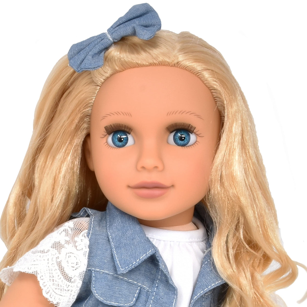 Gift Boutique 18-inch doll in floral skirt for dress-up play