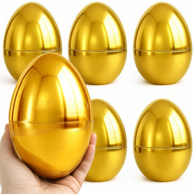 GiftExpress 6-inch jumbo gold Easter egg ideal for eye-catching egg hunts.