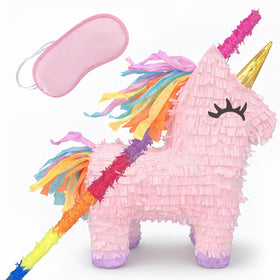 GiftExpress 16in pink unicorn pinata ready for birthday party decoration.