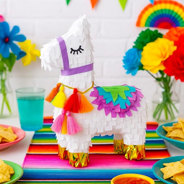 GiftExpress Benito mini llama pinata handmade cardboard construction for sturdy decor.