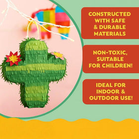 GiftExpress cactus pinatas with hanging loop for easy display.