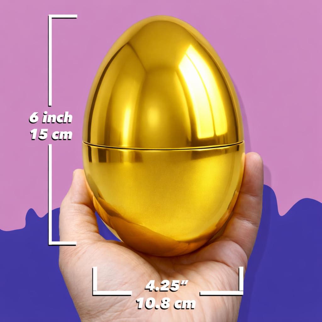 Shiny metallic finish enhances Easter decor and tables.