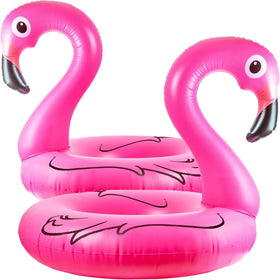 GiftExpress flamingo pool float 48 inch lounging in water for adults and kids.