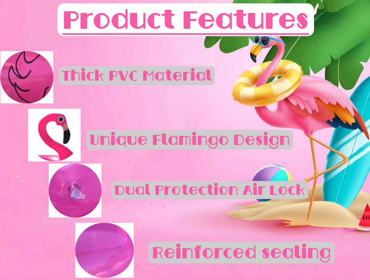 GiftExpress flamingo pool float at a family pool party in bright pink.