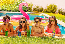 GiftExpress large pink flamingo float compact for easy storage after use.
