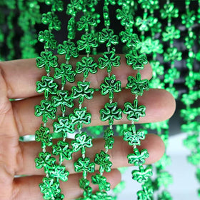 GiftExpress green shamrock beads 33in necklace ready for bulk gifting at events.