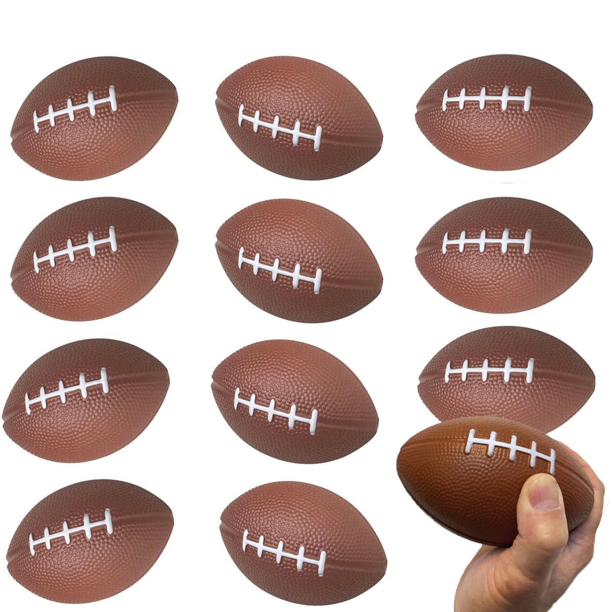 GiftExpress kids’ toss-and-catch foam footballs ideal for travel and camps