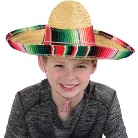 GiftExpress kid sombrero in natural straw with band for celebrations