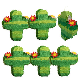 GiftExpress mini cactus pinatas side view, ideal table decor for a festive setup.