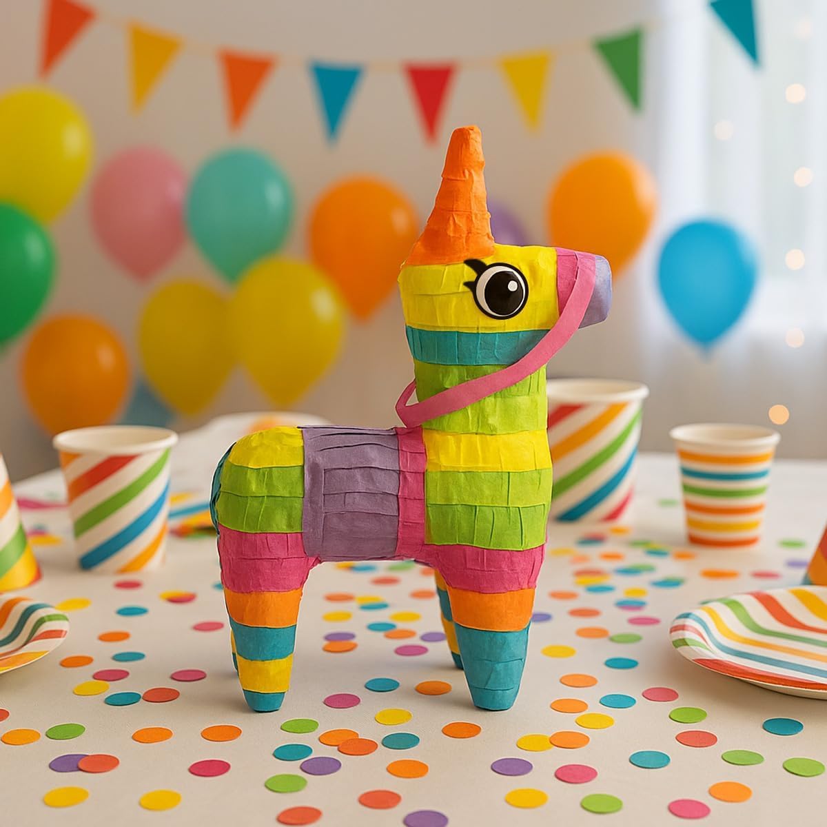GiftExpress mini donkey piñata with plastic hanging loop ready for display