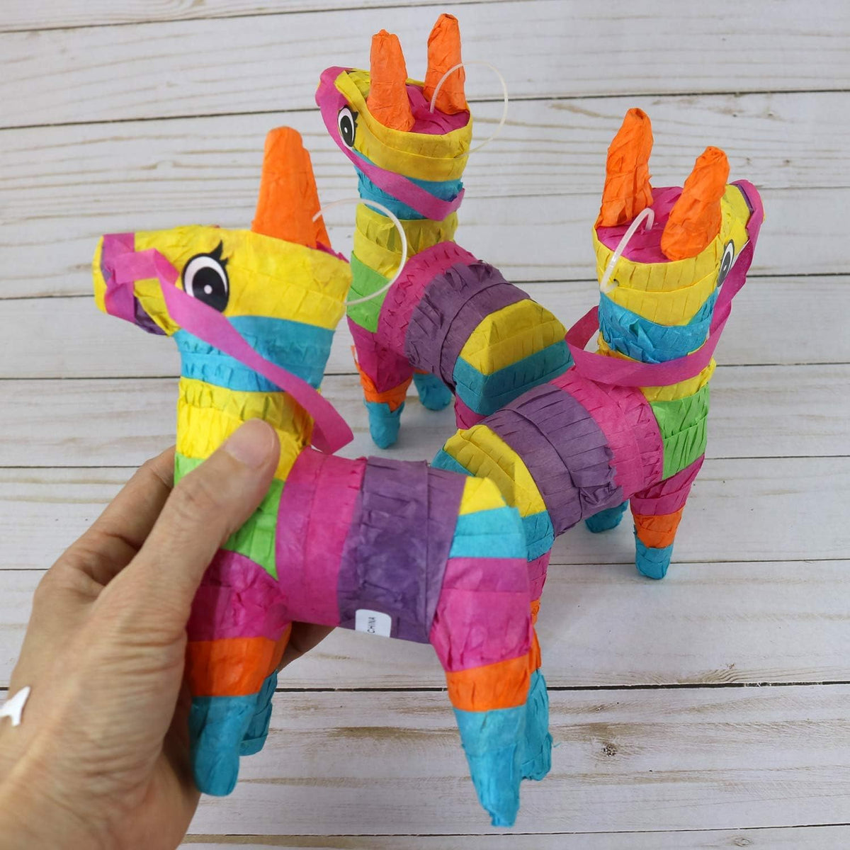 GiftExpress mini donkey piñata six-pack packaging image highlighting value