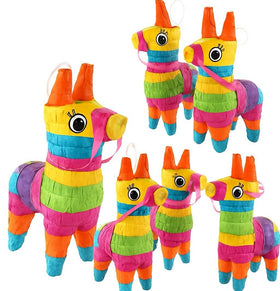 GiftExpress mini donkey pinata with rainbow design, perfect for festive Cinco de Mayo decor.