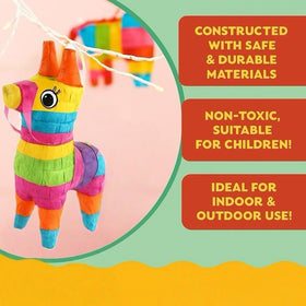 GiftExpress mini donkey piñata side view with rainbow stripes