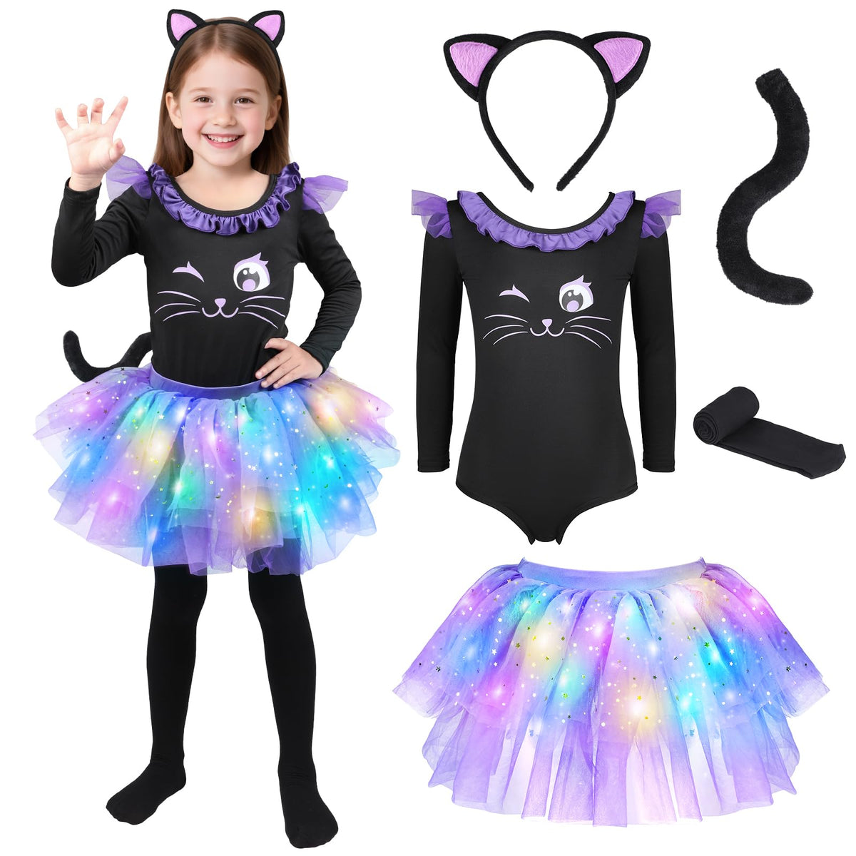 Giftinbox cat costume bodysuit shown for easy wear and quick changes