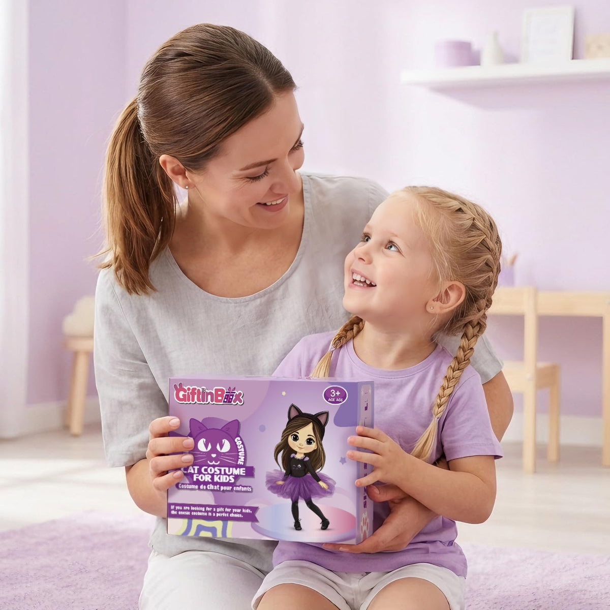 Giftinbox cat costume full set displayed for festive dress-up