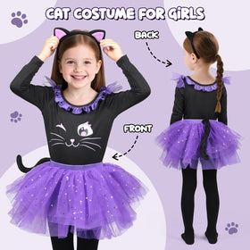 Giftinbox cat costume tutu with detachable tail for versatile styling
