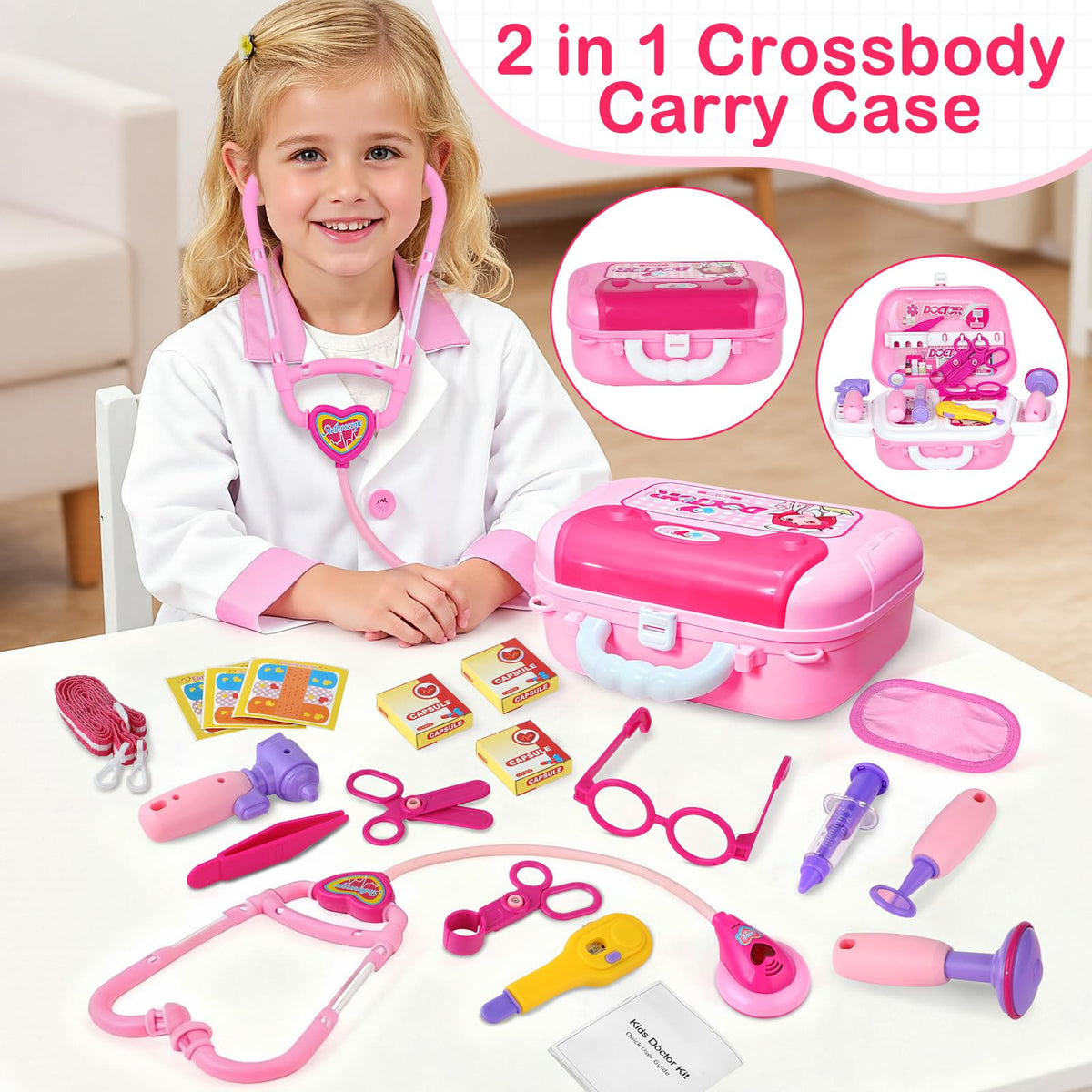 Giftinbox doctor pliers and tools set encourages creative care scenarios for kids.