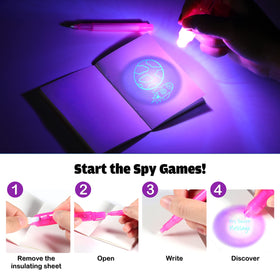 Giftinbox invisible ink pen red for spy play under UV light