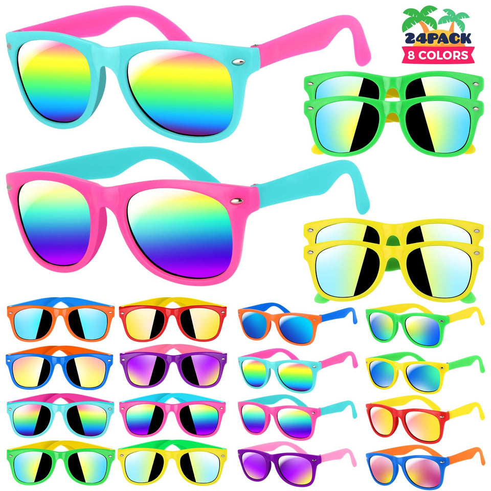 Giftinbox kids sunglasses bulk show bright summer colors for party favors.