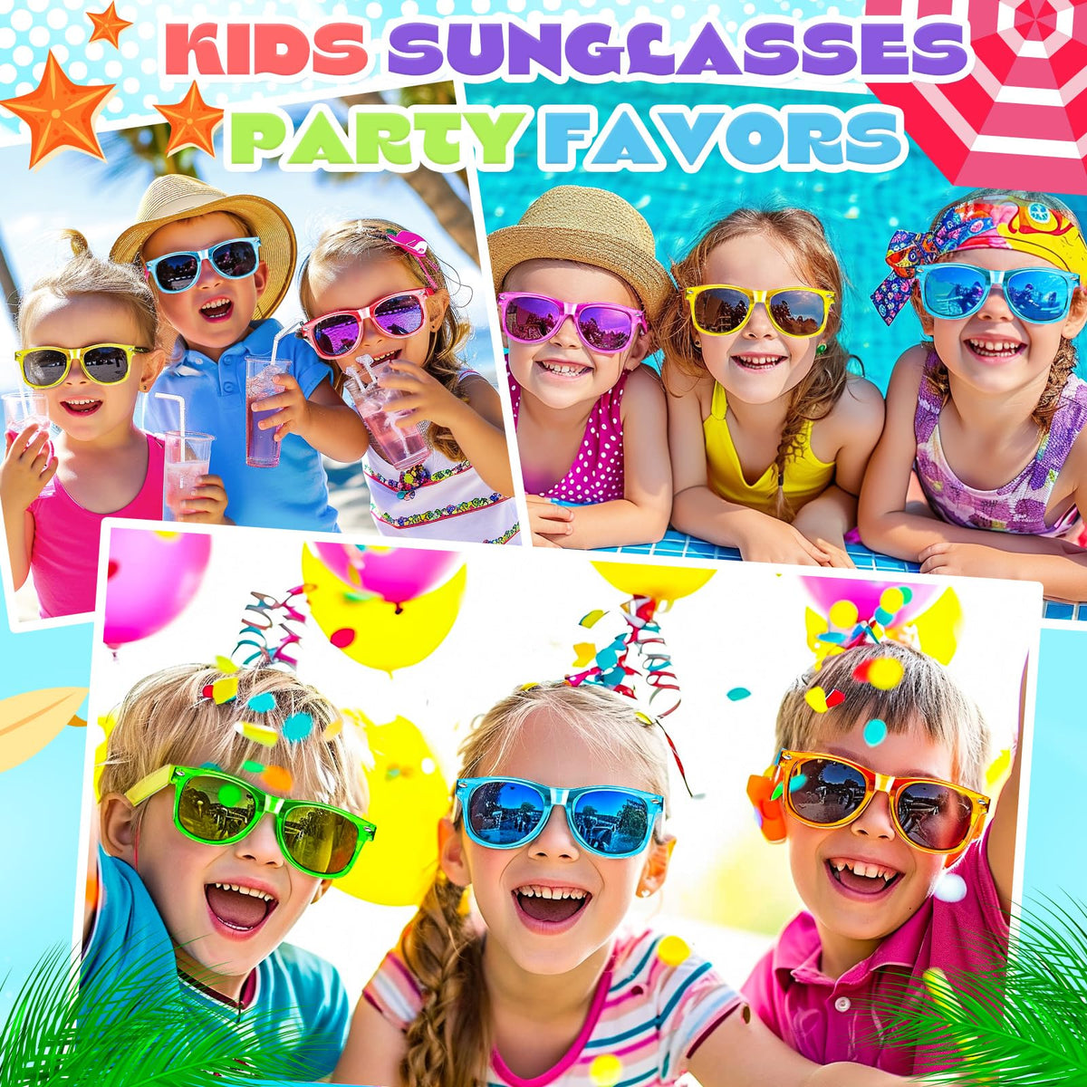 Giftinbox kids' sunglasses used as party favors at a celebration