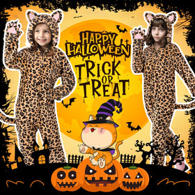 Giftinbox leopard costume party shot shows a festive look for Halloween or events