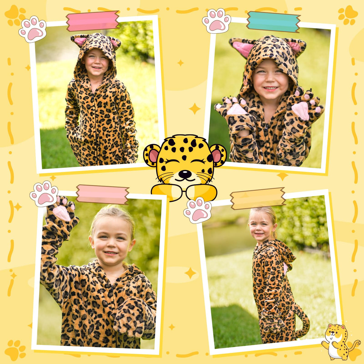 Giftinbox leopard costume whiskers embroidery adds fine whiskers for added charm