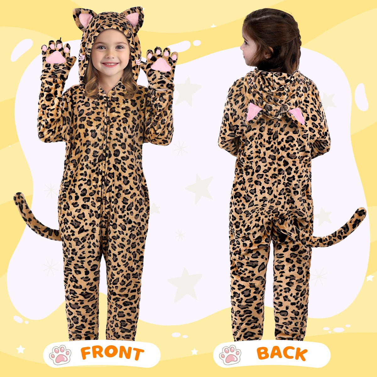 Giftinbox leopard glove claws feature claws for authentic leopard details during dress-up