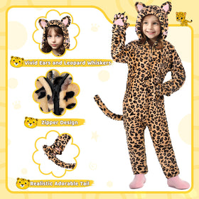 Giftinbox leopard onesie zipper highlights easy wear and removal for quick changes