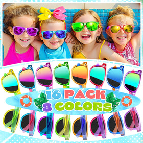 Giftinbox neon sunglasses with two-tone frames, playful kids' style
