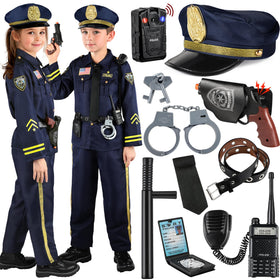 GIFTINBOX police costume shirt for immersive role-play and brave adventures