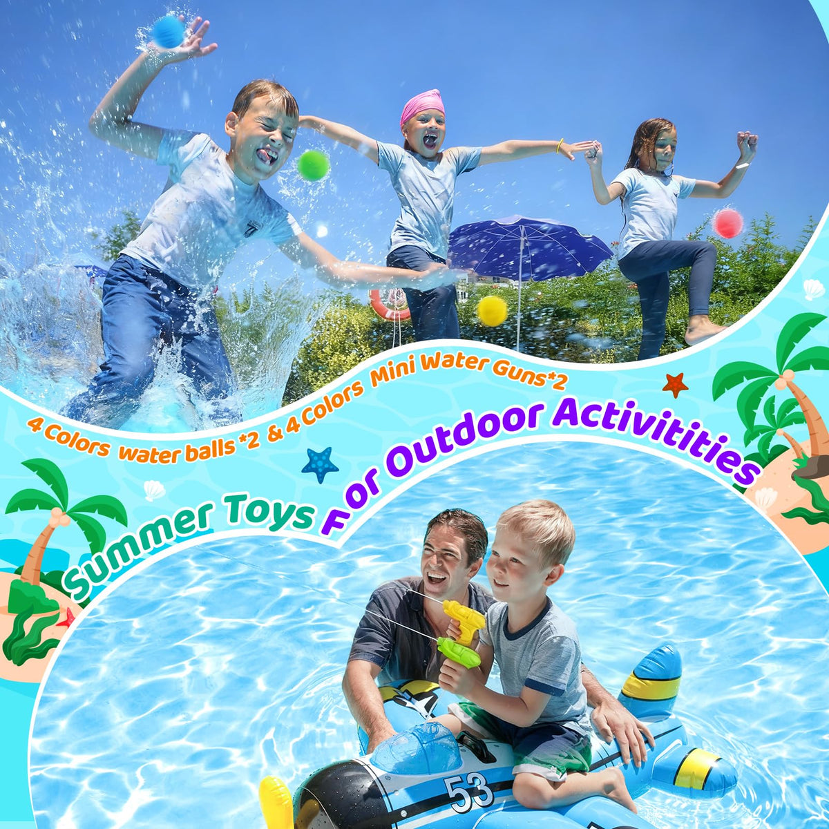GIFTINBOX reusable water balls for mess-free water fun